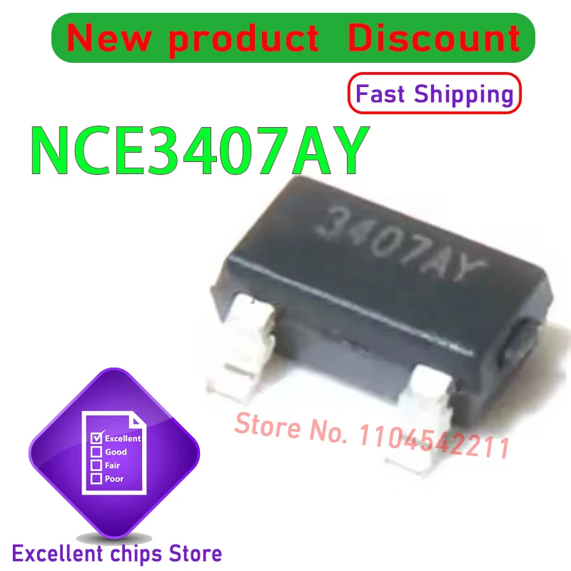 20Pcs 기존 NCE60P04Y 60P04Y NCE6003Y 6003Y NCE6003 6003 NCE40P05Y 40P05Y NCE3407AY 3407AY NCE3401 3401 NCE3400 3400 SOT-23-3