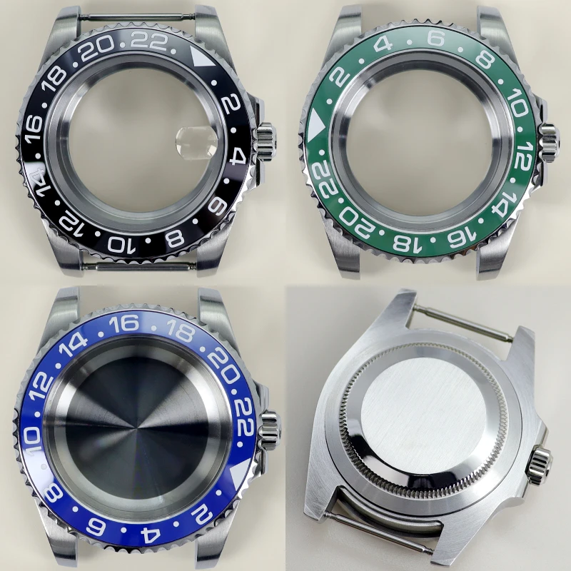 

40mm NH35 Case Stainless steel Sapphire glass 100M Waterproof For NH35 NH36 NH70 8215 Eta2824 Movement 28.5mmDial GMT Watch Case