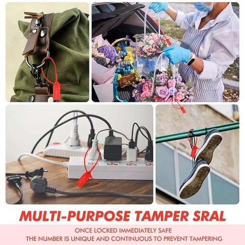 Imagen 2 del producto 300 sellos de plástico para manipulación, bridas numeradas con cremallera, etiquetas de seguridad, sellos de seguridad, señalización autoblocante desechable, 250Mm