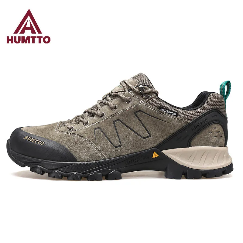 

Humtto Genuine Leather Hiking Shoes Men Mountaineering Boots Outdoor Non-slip Rubber Sports Sneakers Breathable Trekking Shoes