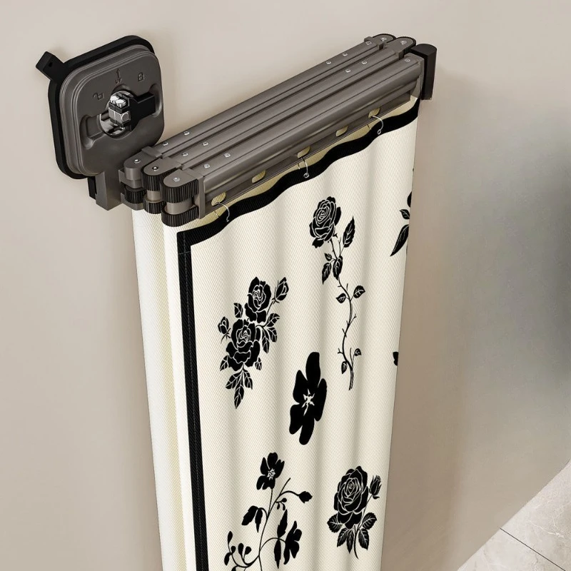 

invisible folding shower curtain rod Household quick-drying bath partition curtain Bathroom waterproof c