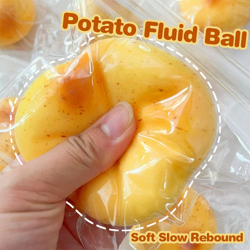 Oversized Potato Fluid Squeeze Ball Stress Relief Toy Soft Slow Rebound Mini Portable Keychain Autism Anti-anxiety Fidget Toy