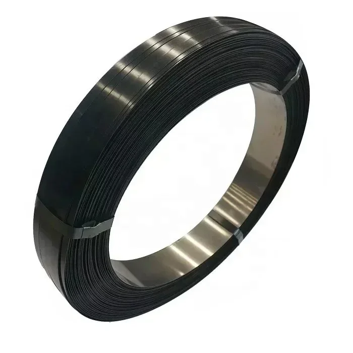 NEW high tensile 32mm black/blue color painted plastic pallet packing strip steel packing strap band
