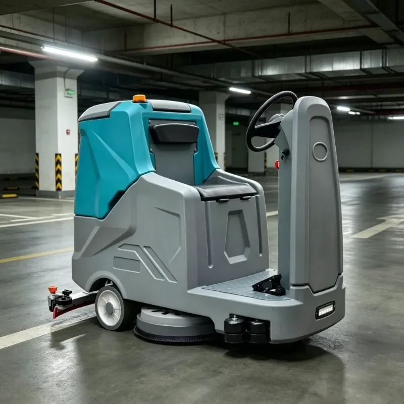 O7 New Condition Industrial Electric Ride-On Workshop Floor Scrubber Cleaning Machine