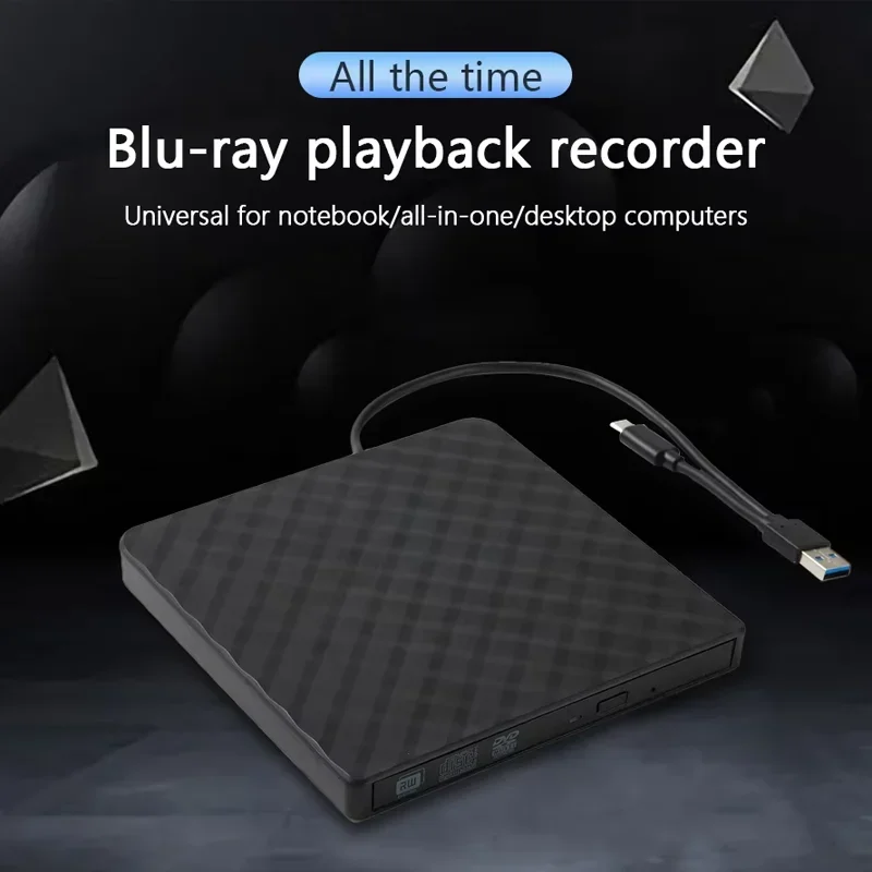 

2 в 1 USB3.0 Type-C Тонкий внешний DVD-RW записывающее устройство для компакт-дисков, записывающее устройство, плеер, оптические приводы для ноутбуков, ПК, портативная записывающая DVD-диск