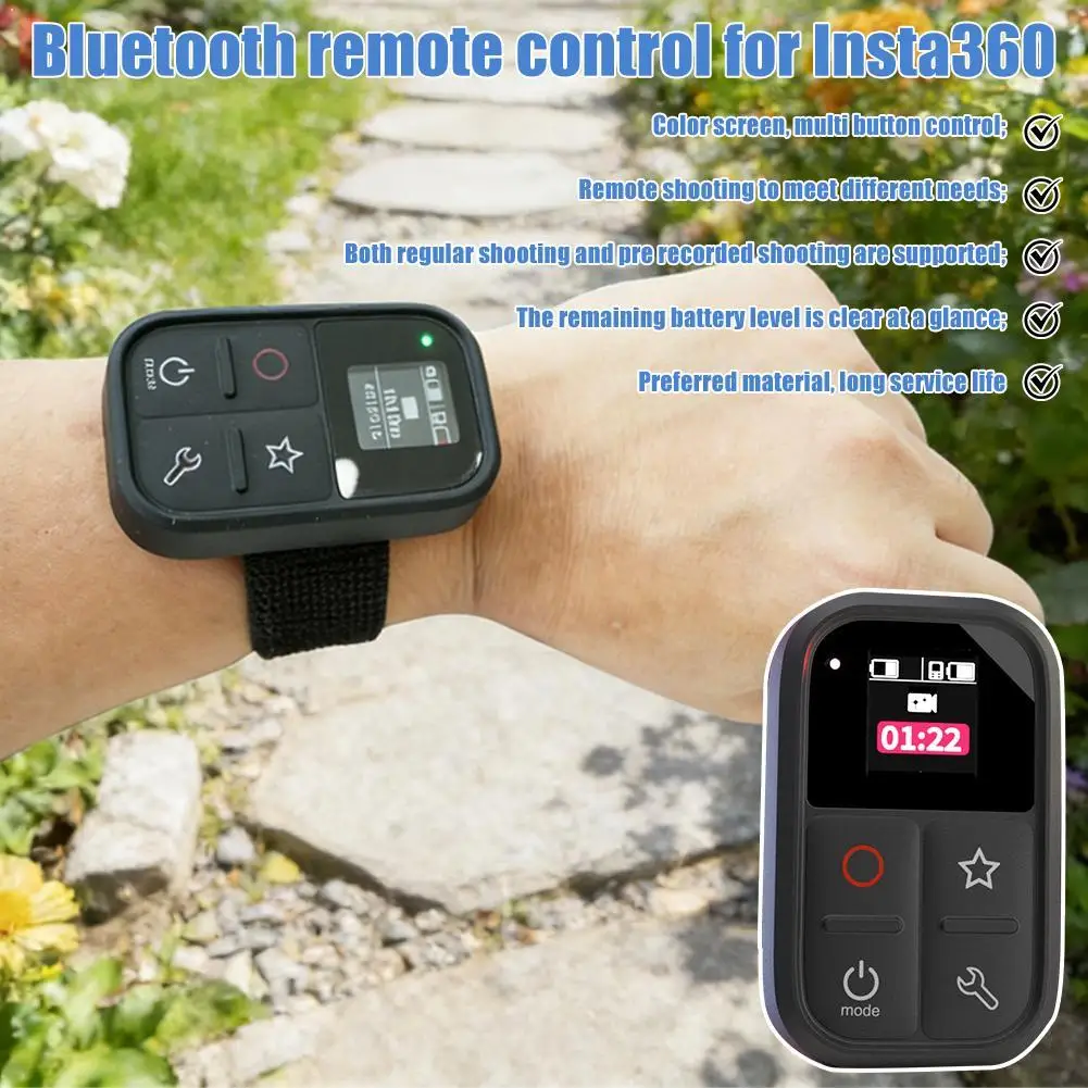 

Водонепроницаемый пульт дистанционного управления Bluetooth для Insta360 X5/X4/X3/GO3S/AcePro2 — водонепроницаемый IPX8, аксессуар для экшн-камеры Bluetooth 5.0