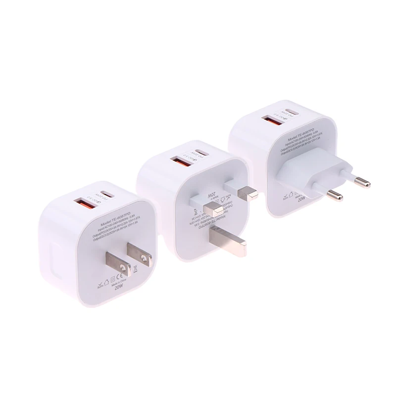 🎊1Pcs USB Type C Charger For Laptop  Fast Charge Dual Port Fast Charging European And American Standard Head