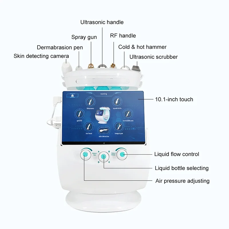 Facials Beauty Machine Smart Ice Blue 7 in 1 Oxygen Hydro Dermabrasion Bubble Machine Deep cleaning Machine Face Hydra Machine