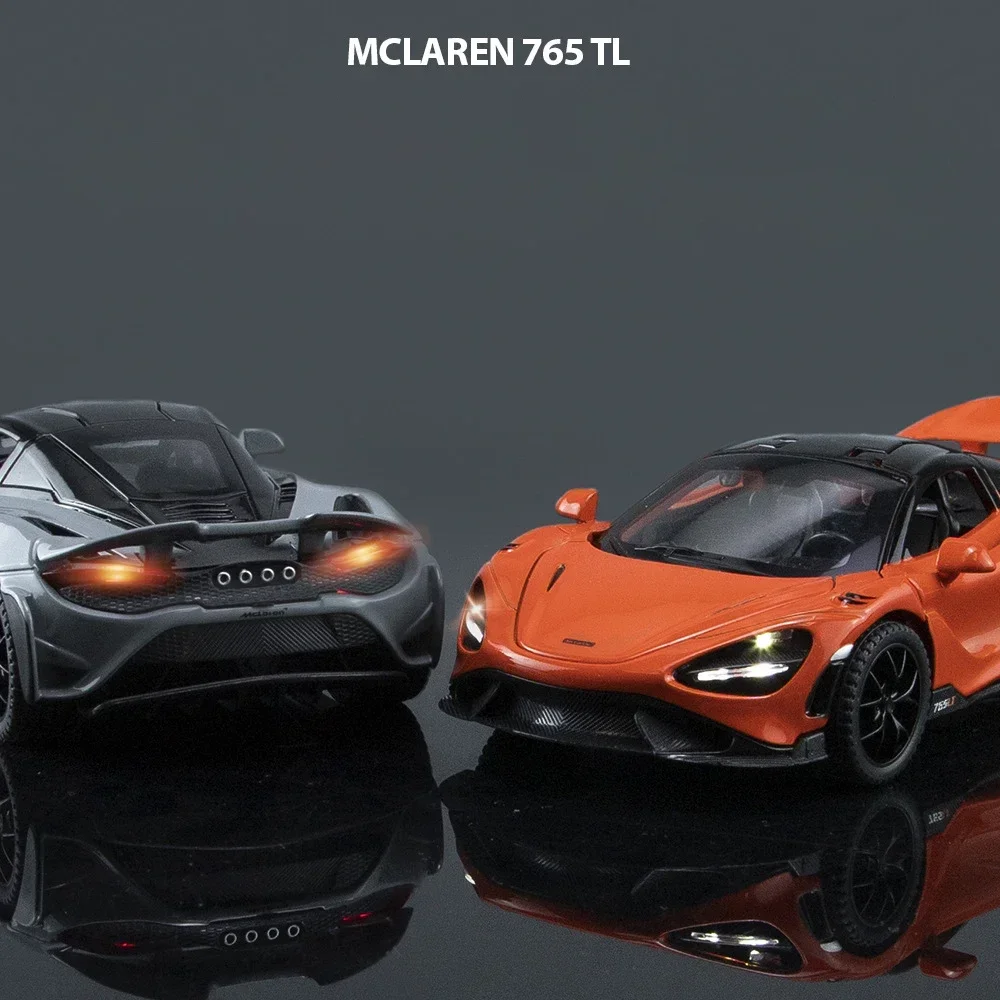 765LT Supercar Lega 1:32 Fonde sotto pressione Veicoli giocattolo Fonde sotto pressione Modello di auto giocattolo in metallo Giocattolo da collezione con suono e luce