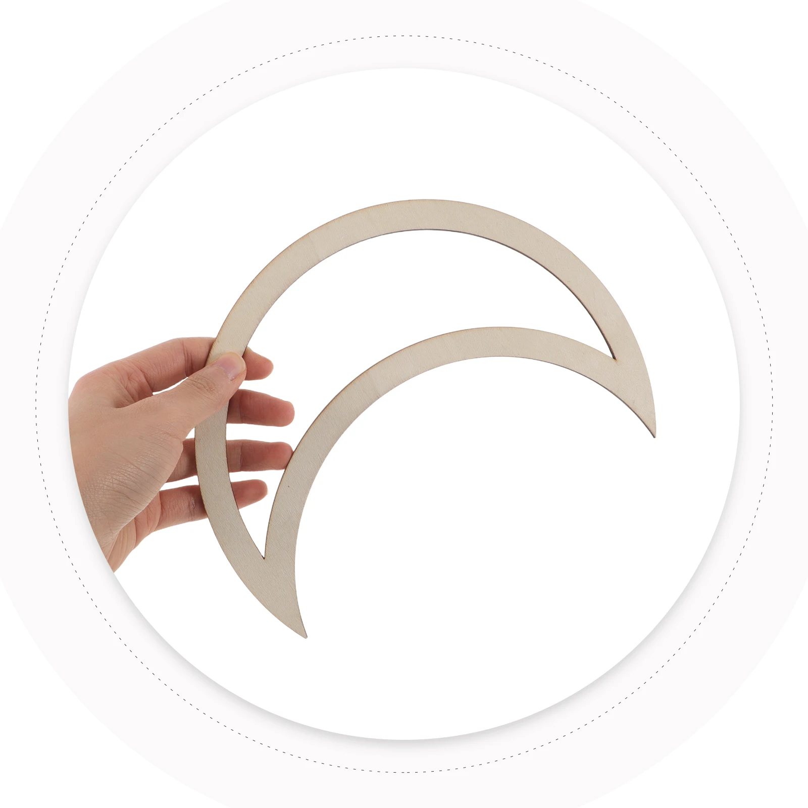 

18pcs Moon Dreamcatcher Frame Unfinished Wooden Hoop Rings For Diy Wreath Wall Hanging Decor Craft Base Nursery Room Ceiling