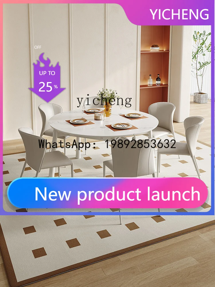 

Dining Table and Chairs Rock Board Household Round One Table Four Chairs Small Apartment