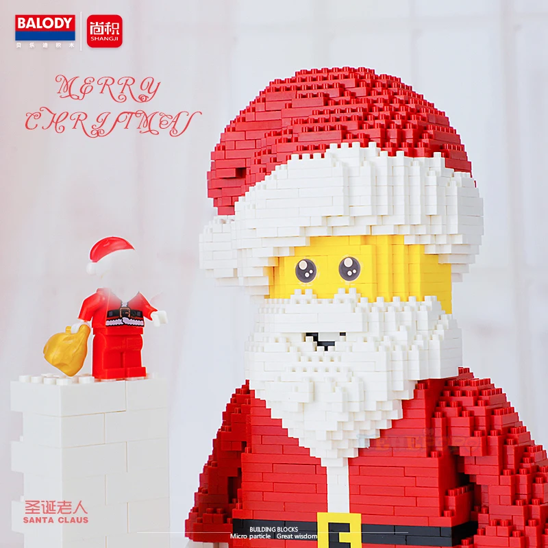 Snowman Block Diamond Building Blocks 1910pcs Santa Claus Action Figures Building Bricks DIY Assembly Christmas Gift Kid Toy