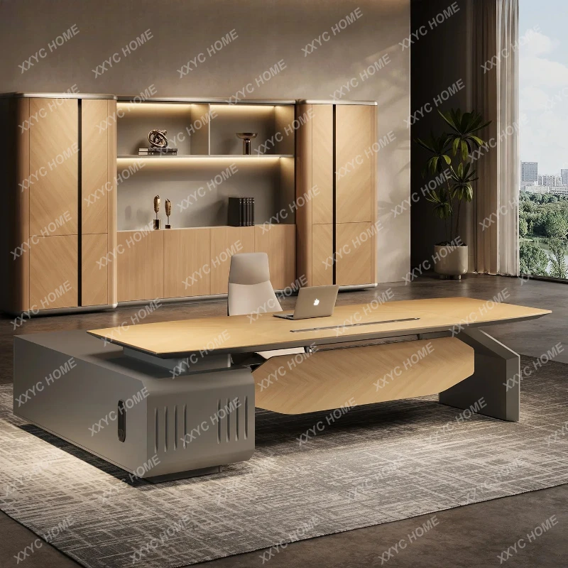

New high-end simple modern light luxury high-end boss table big class table