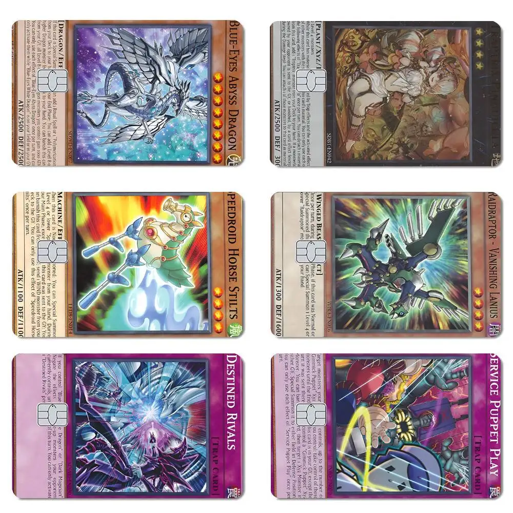 YuGiOh Kreditkarten-Skin-Aufkleber für Bankkarten, Bus- und U-Bahn-Karten, wasserfest, Geschenk für Frauen