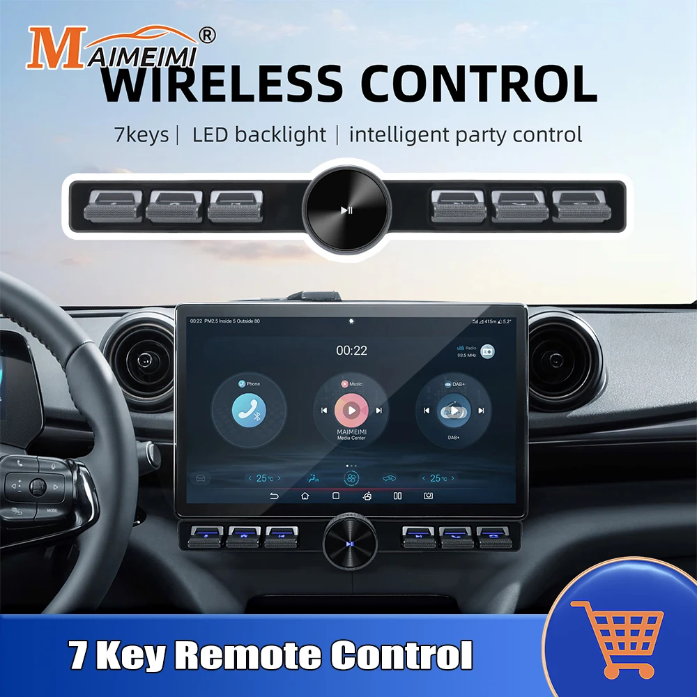 7 Key Car Remote Control Buttons Car Multimedia DVD Navigation Player Volume Answer The Phone Controller