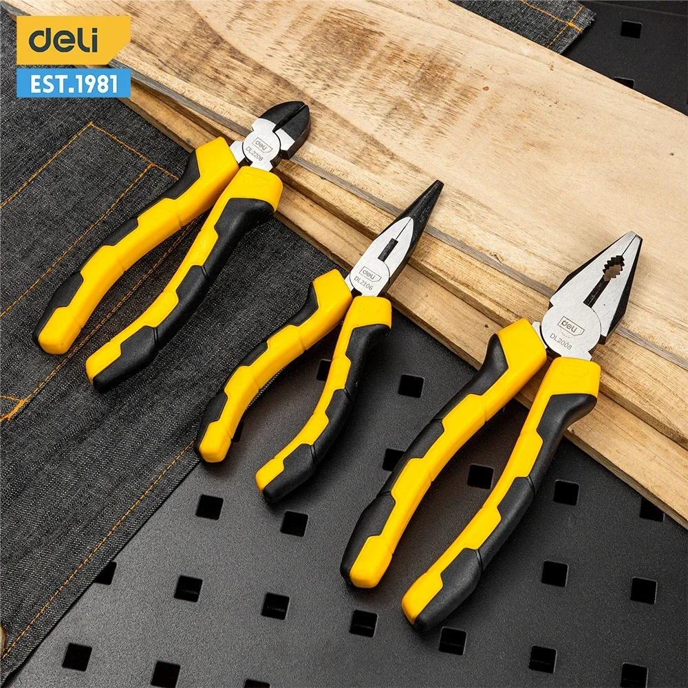 

Deli Universal Wire Cutter Combination Pliers Diagonal Pliers Needle Pliers Professional Electrician Plier Hardware Hand Tools