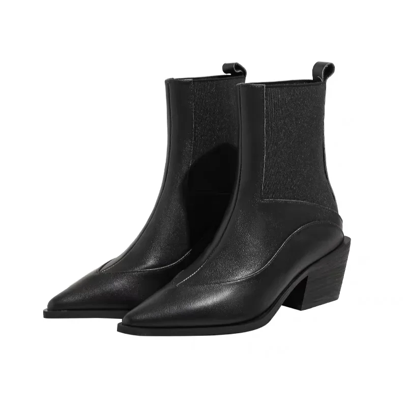 Bottes de rinçage en coton chaud vintage pour femmes, chaussures Parker pointues élégantes, chaussons courts à talon optique, mode automne et hiver, 35-42