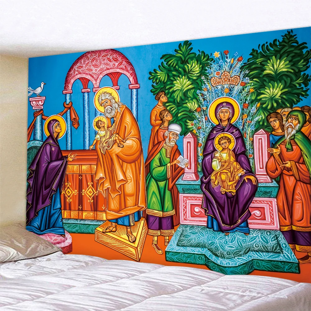 Christ Church Murals Psychedelic Scenes Home Decor Art Tapestries Hippie Boho Tarot Angels Pretty Room Wall Decor Wall Hanging