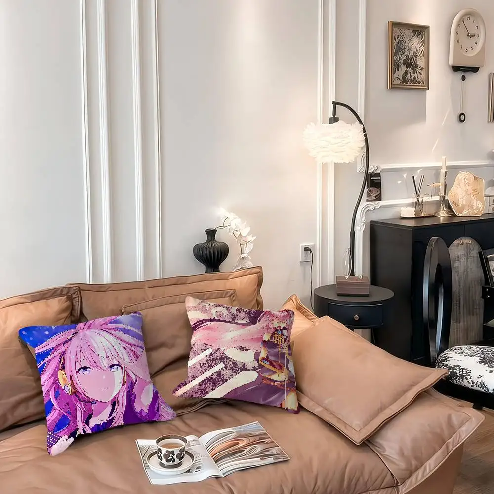 

M-Megurine Luka Cushion Cover Car Throw Pillow Case For Sofa Car Christmas Gift 40x40cm 45x45cm