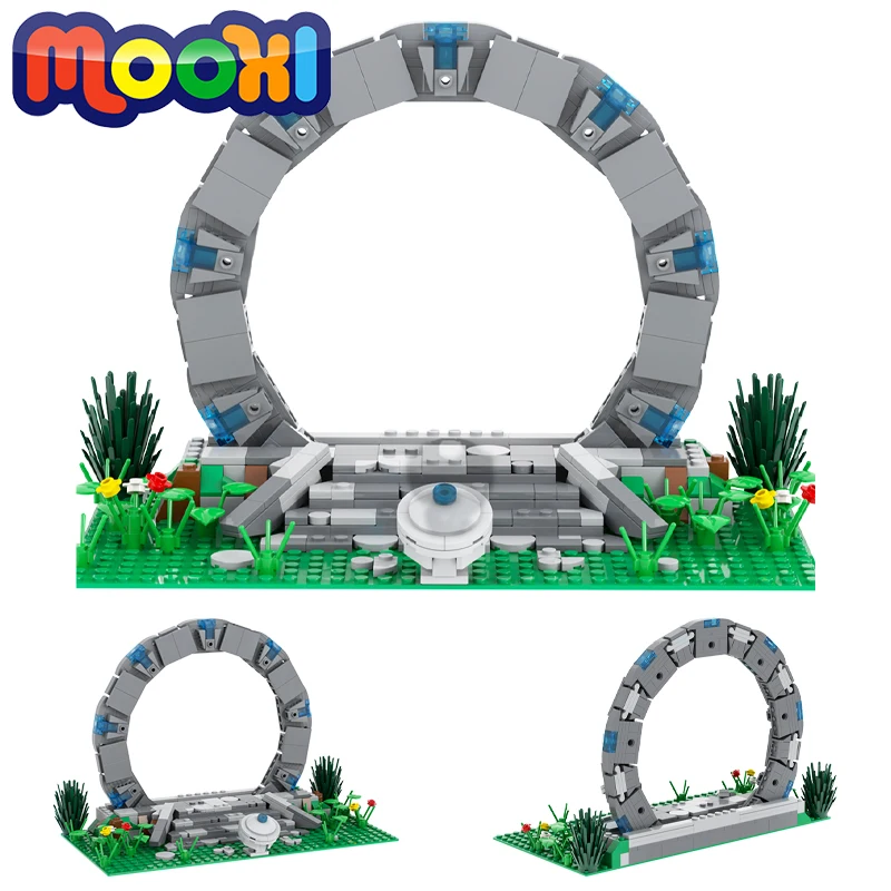 Interstellar Spacegate MOC Building Blocks Creative Sci-Fi Movie Stargate Scene Model Bricks Assemble Toys For Kids Gift MOC1112