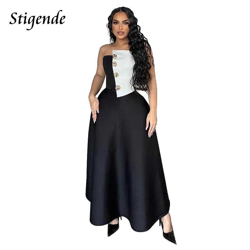 

Stigende женский формальный комплект из двух предметов с молнией сзади в стиле пэчворк, жилет без бретелек, топ и юбка-трапеция