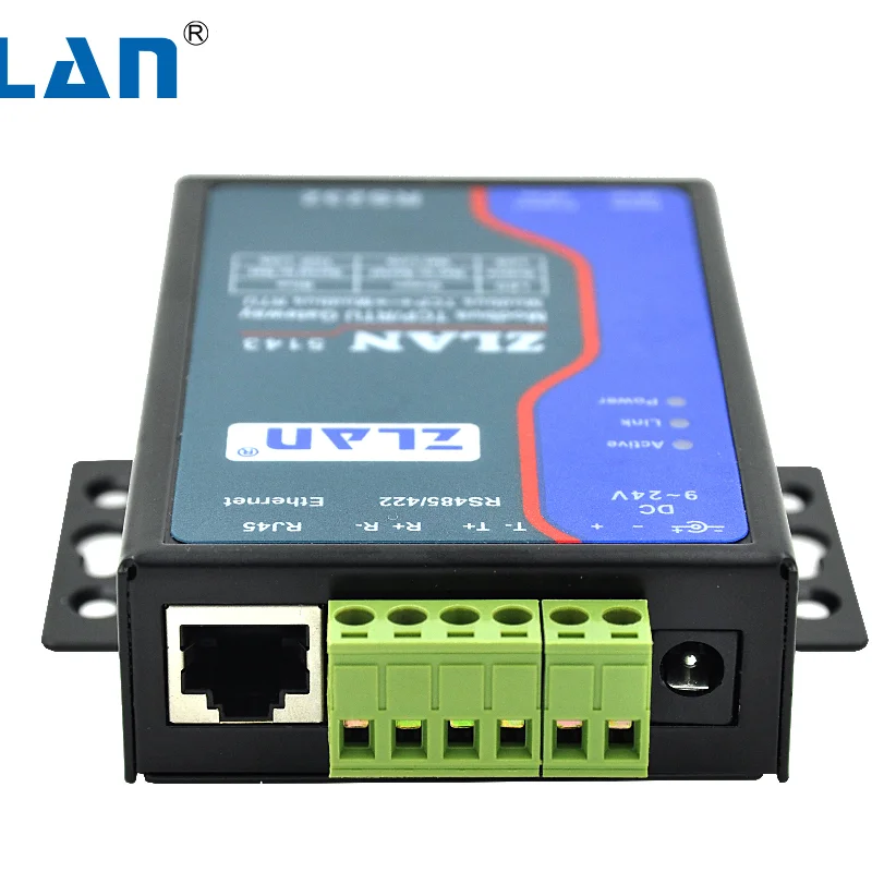 Zlan5143 modbus rtu tcp gateway mqtt json rs232 rs485 rs422 zu ethernet port