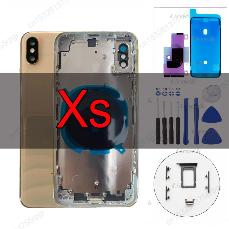 

OEM New Housing For iPhone Xs 5.8" Back Shell Battery Door Cover Middle Frame Panel with Glass Chassis Replacement Parts