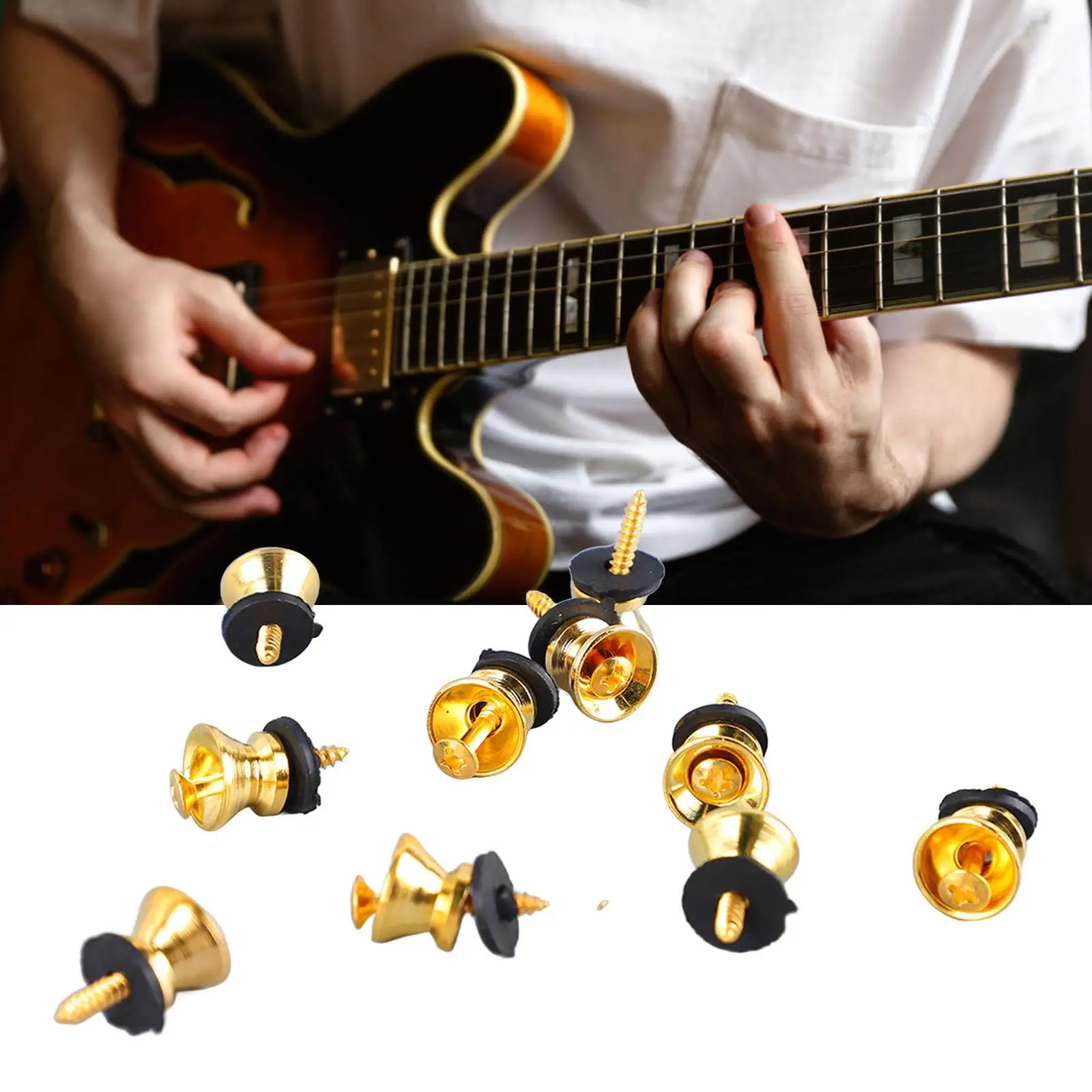 Guitar Strap Buttons Screw End Pins Easy Install Wear Resistant for electric Bass Ukulele Multi Functional
