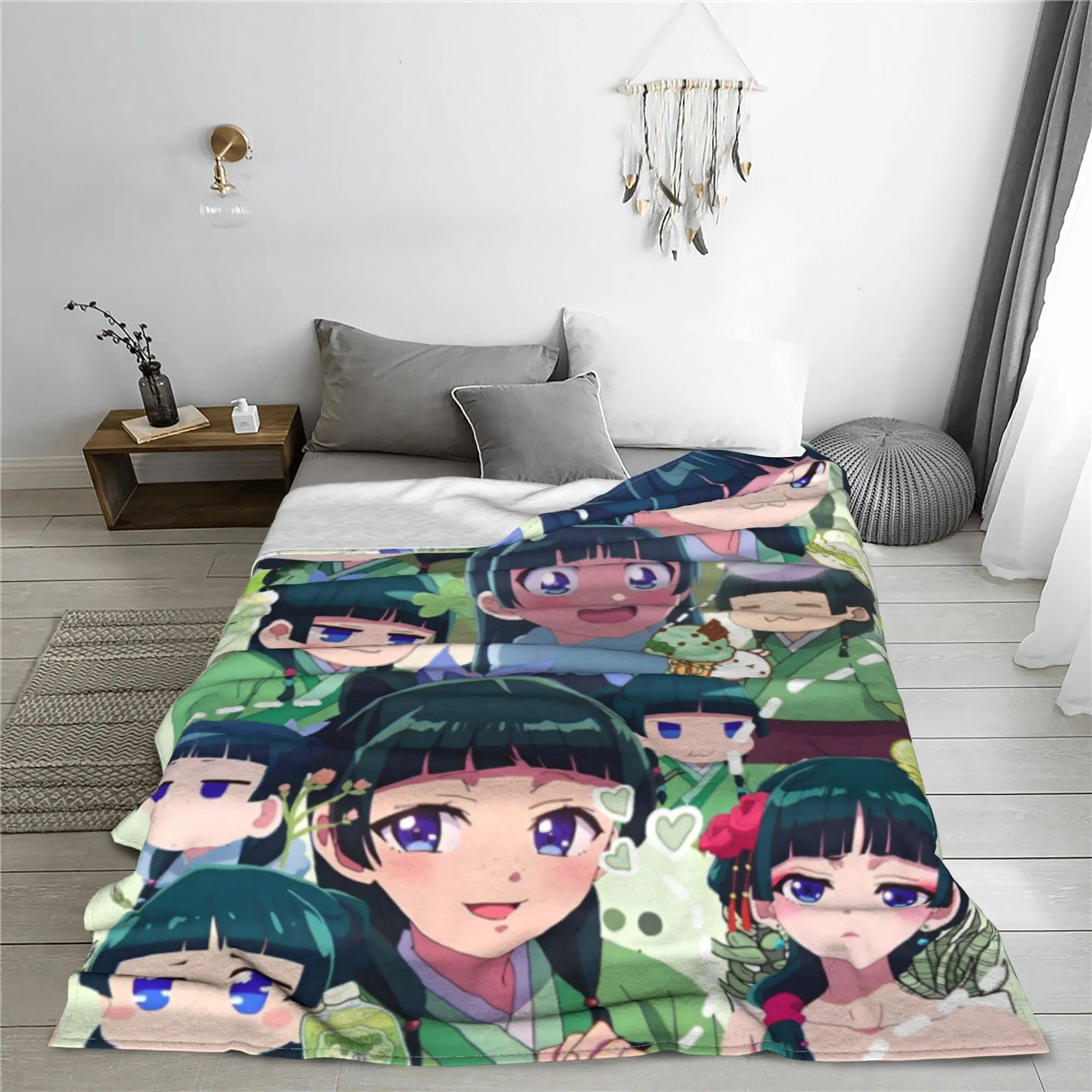 The Apothecary Diaries Maomao Blankets Cartoon Anime Fuzzy Funny Soft Throw Blankets for Bedspread Textile Decor Travel