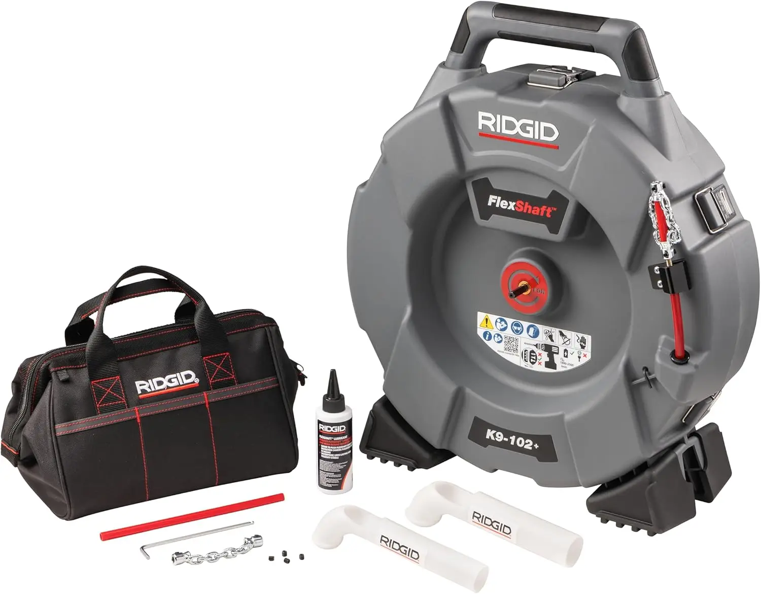 

76193 FlexShaft K9 102 Drain Cleaning Machine for 1 1 4 2 32 50 mm Pipes with 50 15 2 m 1 4 6 mm Cable and Kit