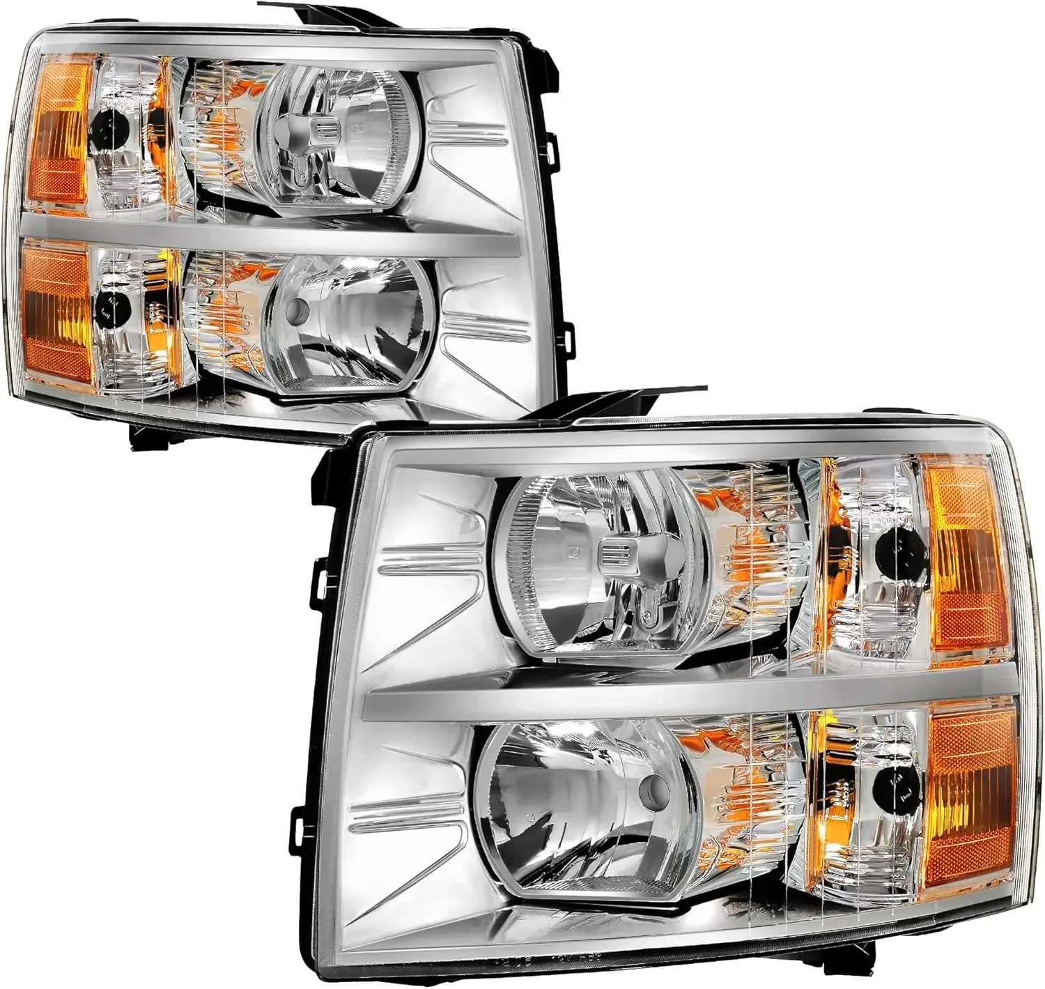 

Headlights Assembly Compatible with 2007-2013 Chevy Silverado 1500/2007-2014 Silverado 2500HD/3500HD Replacement Headlamp with C