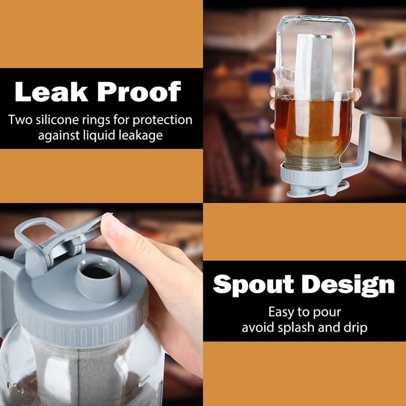 Cafetera en frío con filtro superdenso de acero inoxidable, jarra de 64Oz para café, té helado