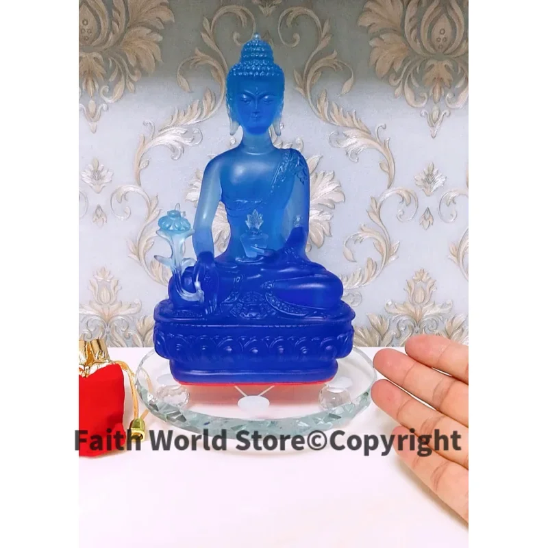

2025 new HOME patron saint efficacious Protection # Buddhism Amitabha Amitayus the Medicine Buddha crystal statue 22CM