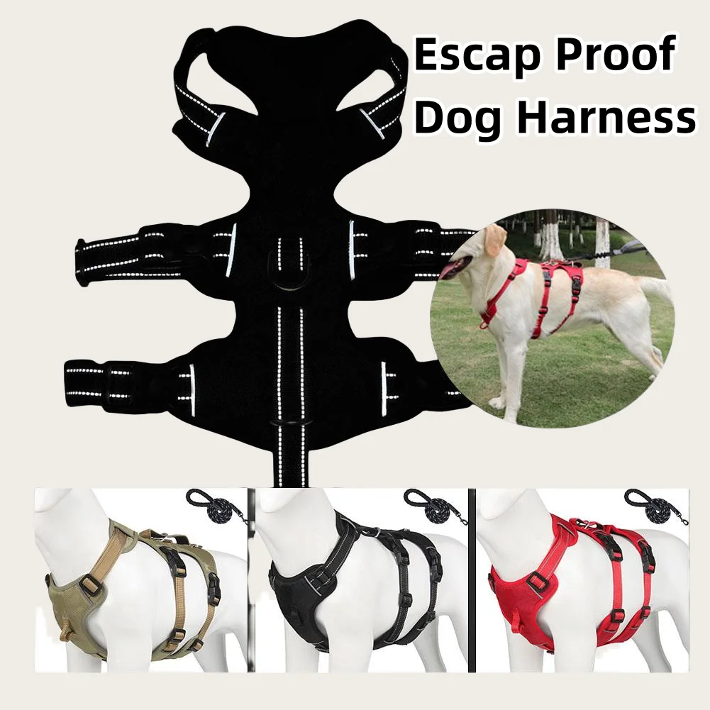 1set Dog Collar Pet Chest Shoulder Strap Buckle Reflective Used For Golden Retriever Dog Labrador Robin Sheepdog Ect Large Dog