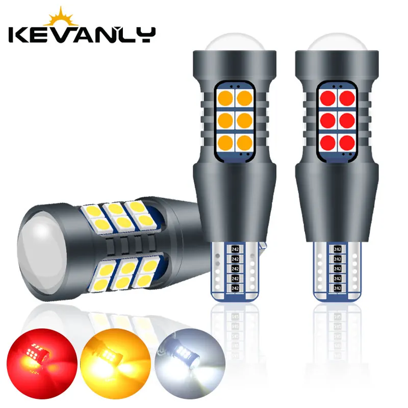 2PCS T15 W16W LED WY16W Canbus No Error Backup Lights Tail Brake Lamp Replace For Car Reversing Light Car LED 3030 Bulb 12V