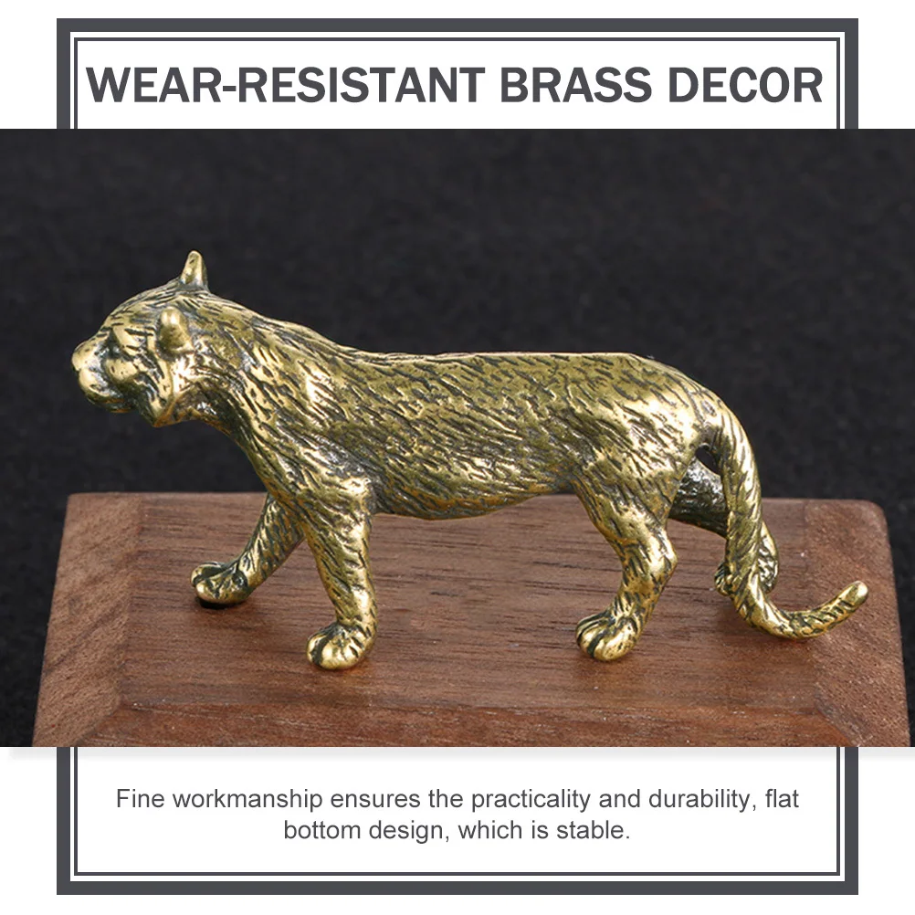 

Decorative Tiger Desktop Ornament Creative Compact Wear-Resistant Brass Decor Home Office Supply Desktop Tiger Statue