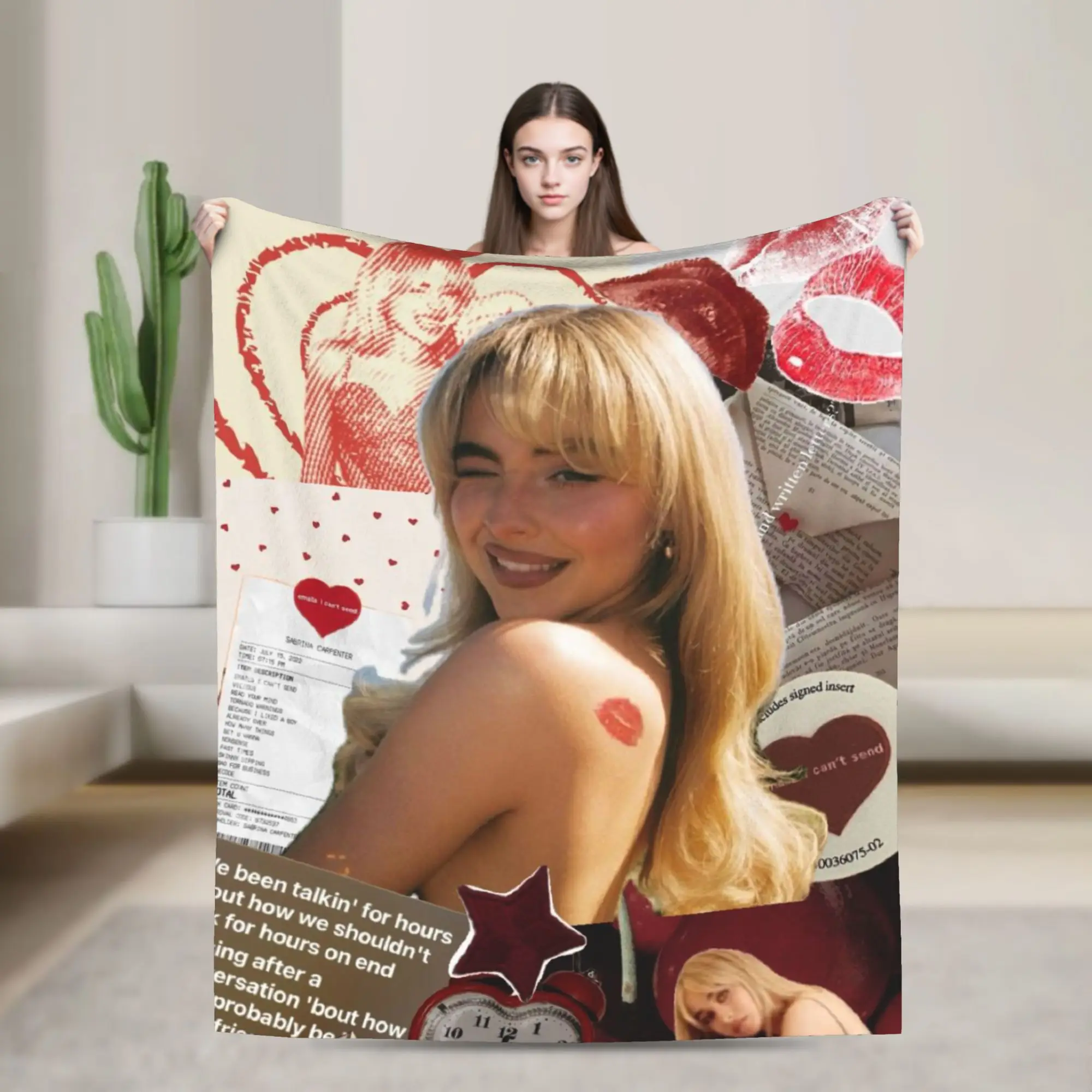 Super Soft Sabrina Carpenter Throw Blanket Premium Fleece Flannel Lightweight  Bed Blanket Cozy Warm Blankets All Season Use