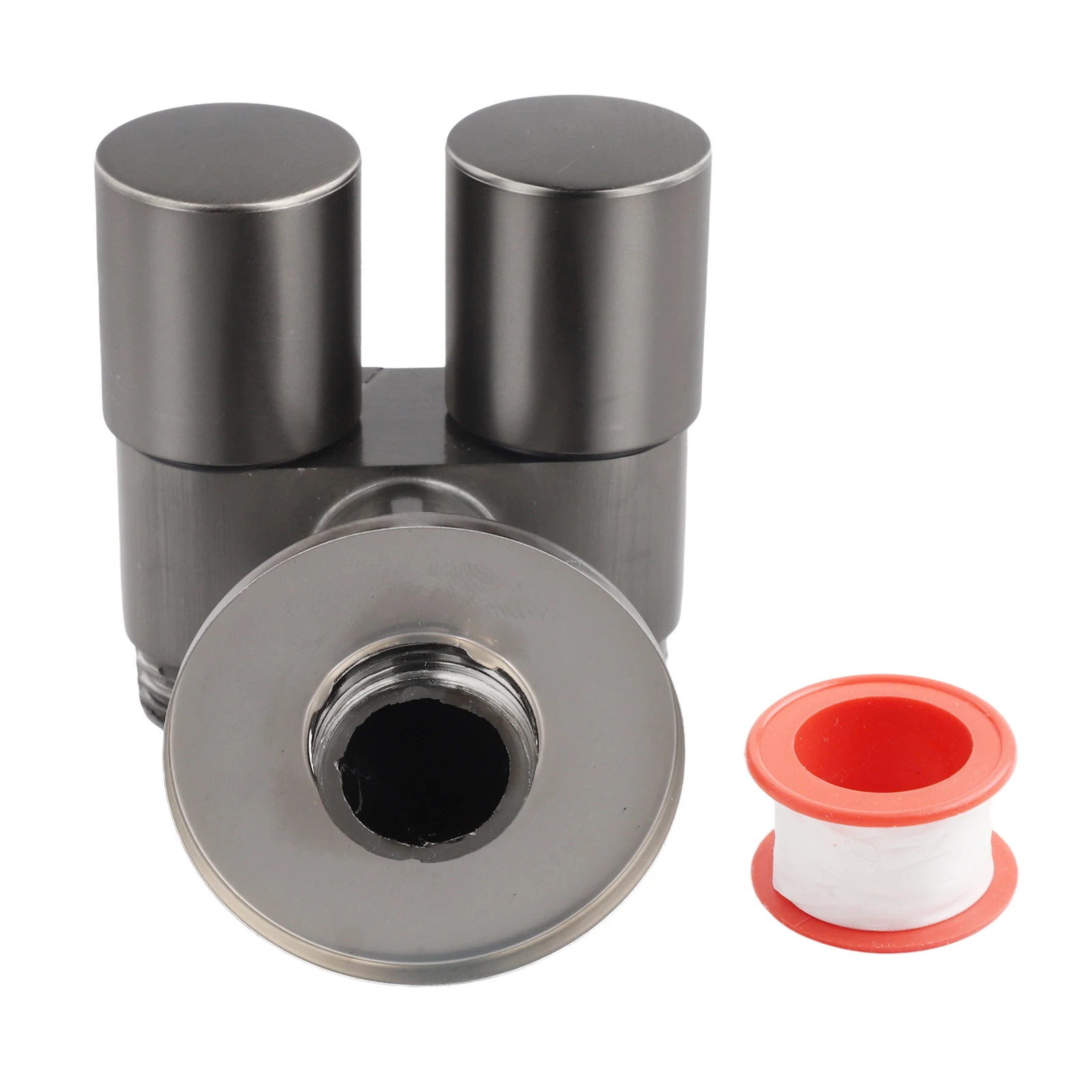 Bathroom Setup for Double Outlet Angle Valve Inlet Valve Black Easy Installation for g1 2 Interface Simultaneous Water Flow