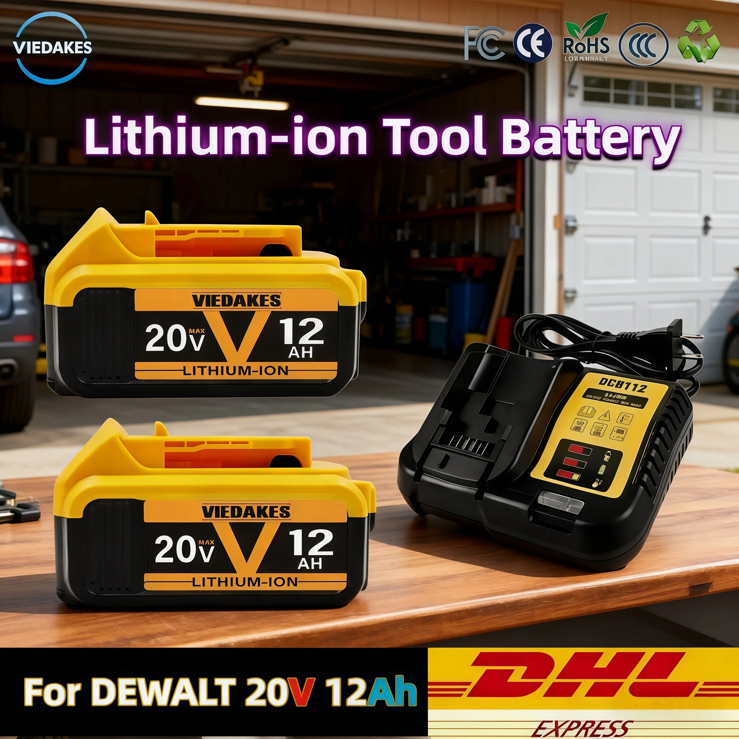 

for DEWALT Battery 20V 6.0AH High Performance Rechargeable Lithium-ion Battery For DCBL722/DCV501/DCL050/DCS367/DCF850