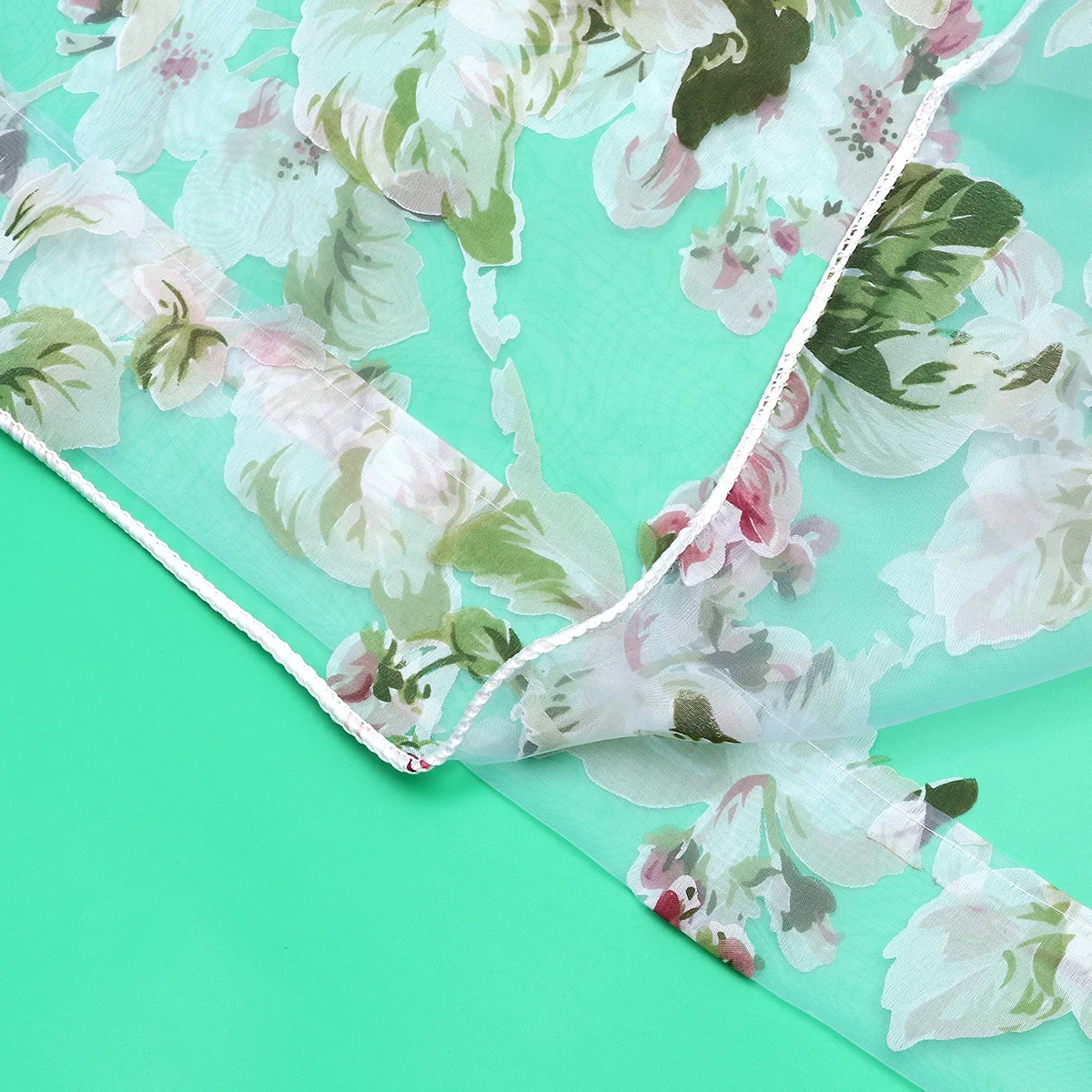 ผ้าม่านโปร่งแสงลายดอกกล้วยไม้สีชมพู สำหรับตกแต่งห้องนั่งเล่น ห้องนอน ผ้าม่านกรองแสง