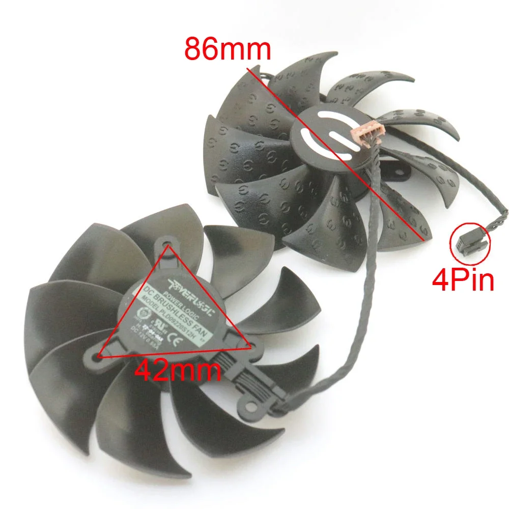 2pcs/lot PLD09220S12HH 86mm DC12V 0.55A 4Pin GPU Fan For EVGA RTX3060ti RTX3050 RTX3060 XC BLACK Graphics Card Cooling Fan