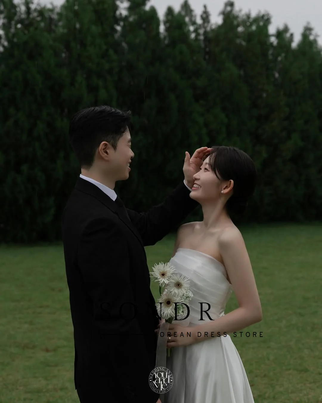 Sondr Новые корейские свадебные платья Фотосессия Индивидуальное свадебное платье без рукавов Простые элегантные самосвадебные платья для невесты