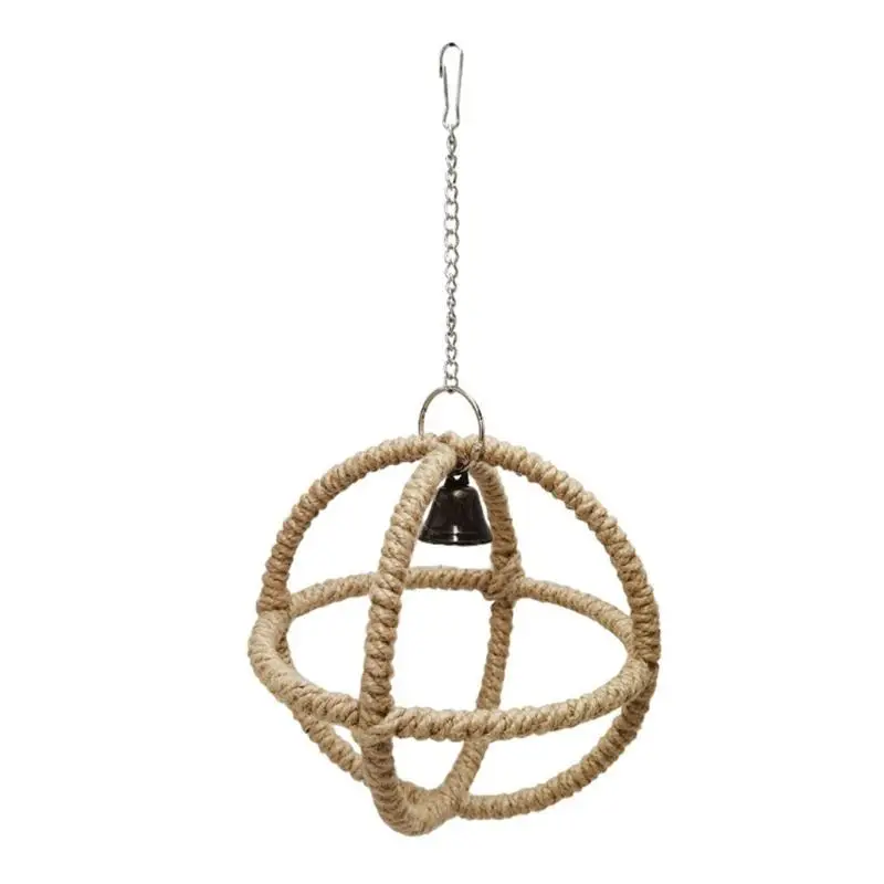 G6KF Hanging Bird Molar Toy for Parrots Hollow out Ball Bird Swing Interactive Toy