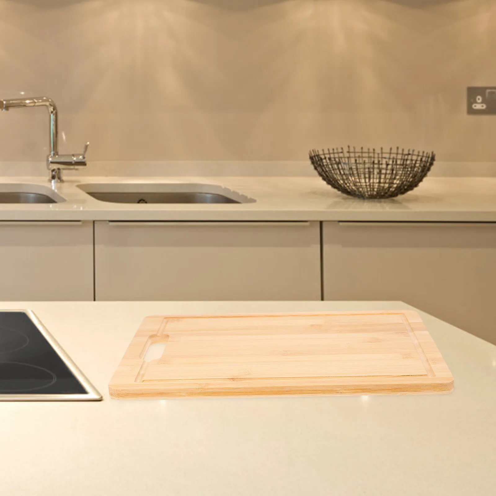 

Bamboo Cutting Board 36x26x1.4cm Solid Sturdy Kitchen Meat Vegetable Fruit Safe Double Sided Household Chopping Board Easy