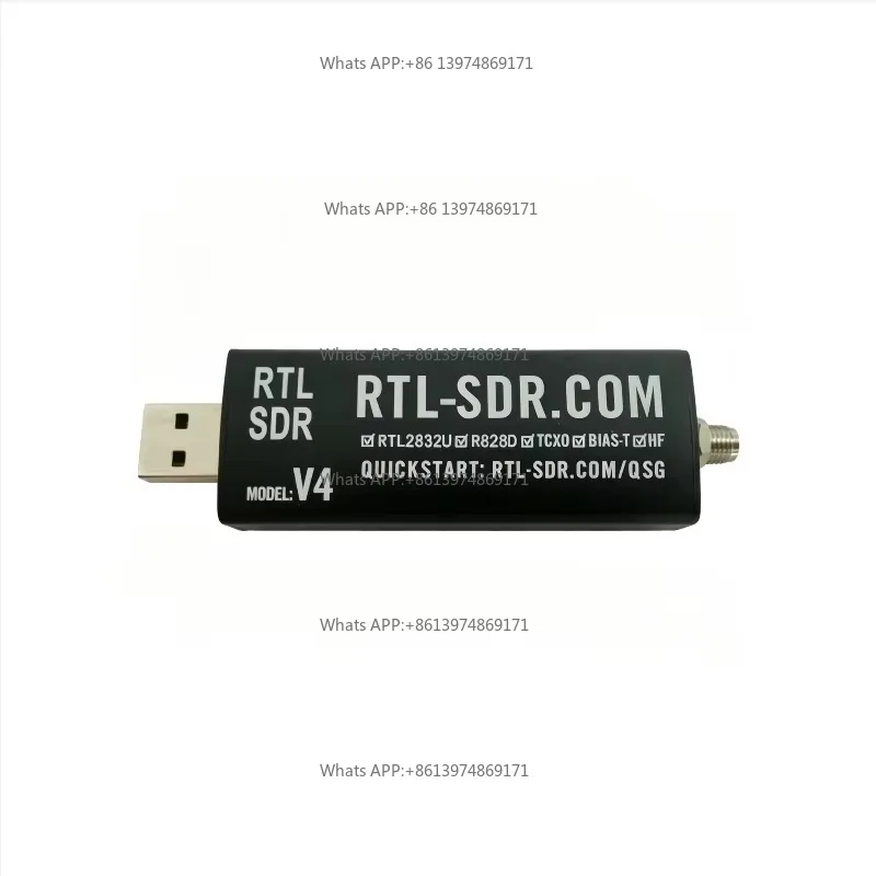 HTOOL SDR V4 Software Defined Radio Receiver RTL-SDR V4 RTL2832U 1PPM TCXO HF BiasT SMA with Antenna for Signal Testing