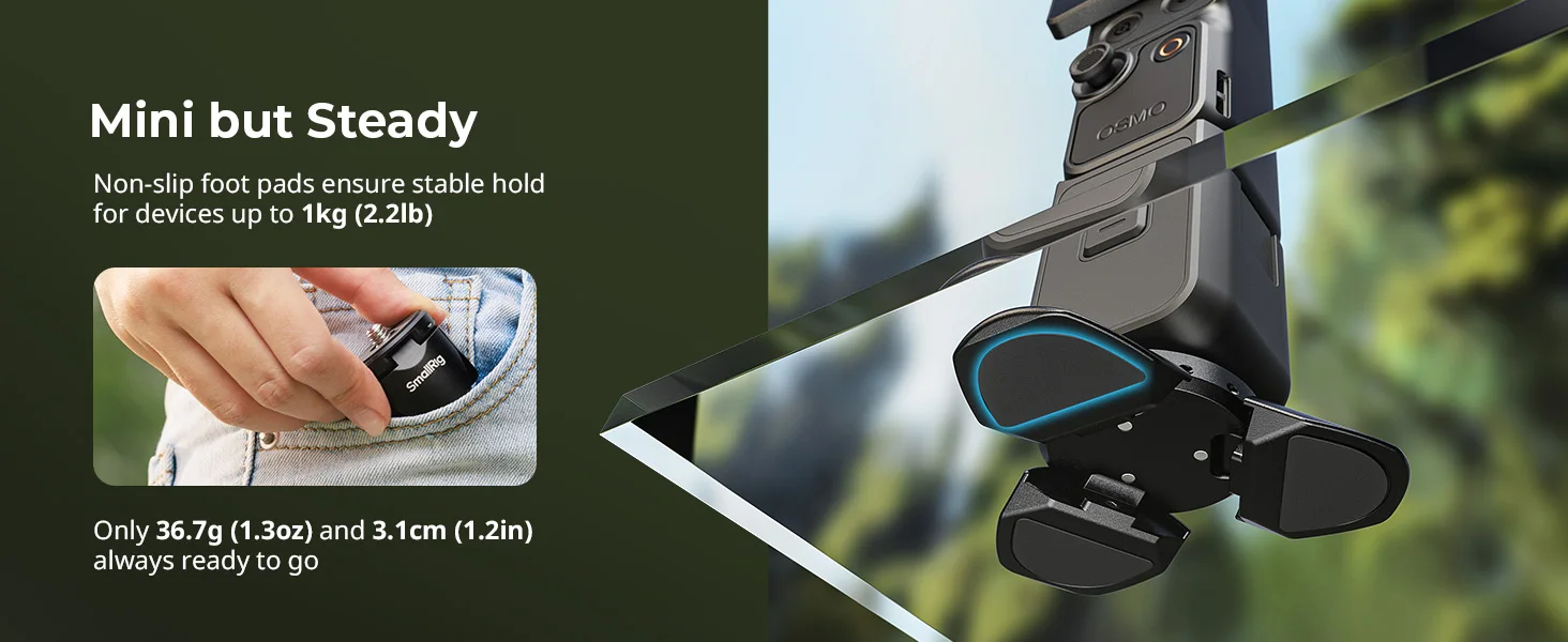 SmallRig Mini Schnellwechsel-Stativ für DJI Osmo Pocket 3 / 4 Magnetische Halterung, Tragbar für Pocket 4/3 Action 6/5Pro, für Insta360 – Detail 4