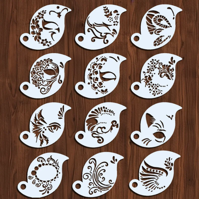 

Facial Eyebrow Colored Painting Template DIY Children Female Reusable Hollow Face Stencil Perform Show Face Makeup Cosmetic Art