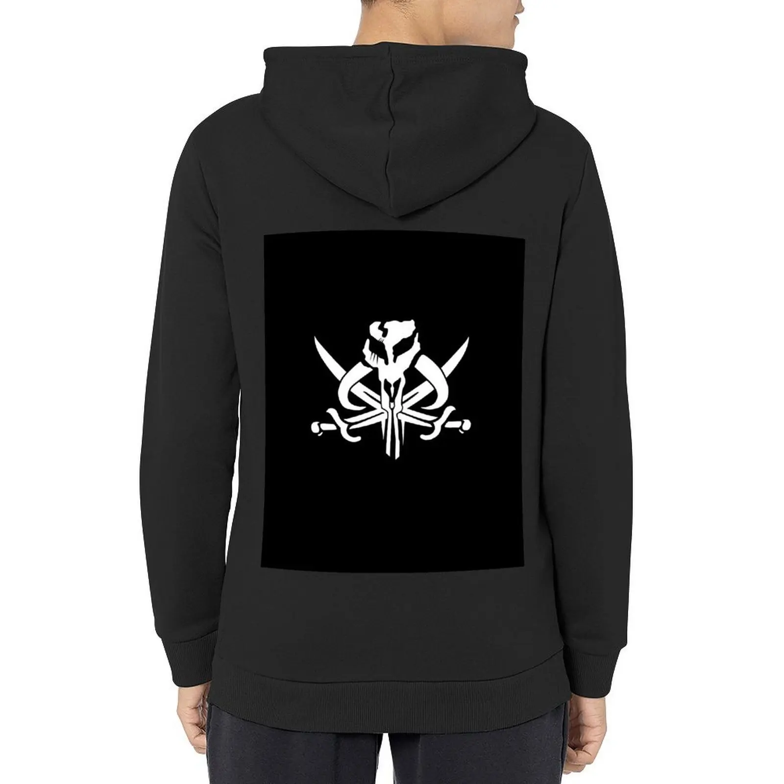 

Mandalorian Pirate Flag Mythosaur Skull with Sabers/Swords Hoodie men clothing mens designer clothes hoodie men
