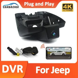 4K 2160P Plug and Play Car DVR Video Recorder WiFi Dash Cam Camera for Jeep Renegade Dodge Chrysler 2014 2015 2016 2017 2018