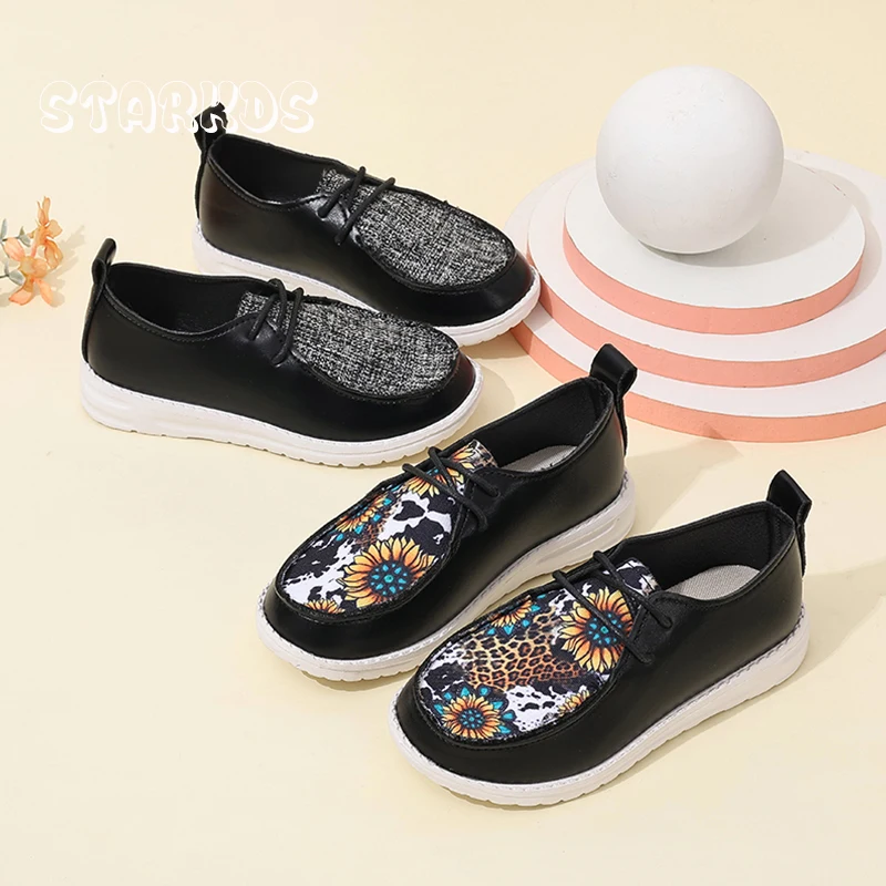 Canvas Shoes Kids Light Weight Slip-on Flat Sneakers Boys Breathable Loafers Girls Brand Design Floral Print Moccasins